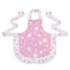 Stars Pink 100% Cotton Ladies 1 Pack Frill Bib Apron