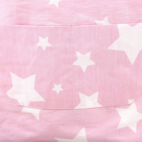 Stars Pink 100% Cotton Ladies 1 Pack Frill Bib Apron