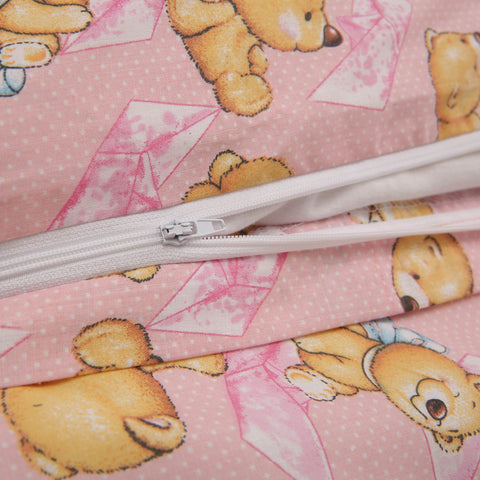 Teddy Bear Mulitcoloured Cotton Blend Toddler Duvet Set (T04)