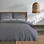 TOBY Herringbone Luxury Woven 100% Cotton Duvet Cover Set