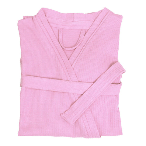 Women Jersey Waffle 100% Cotton Pink Dressing Gown