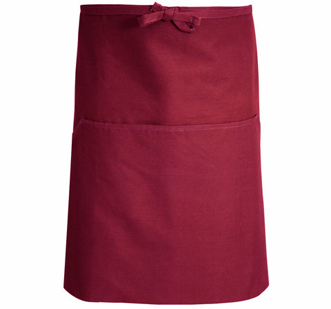 Plain 100% Cotton - 2 Pack - Bistro Apron - Burgundy