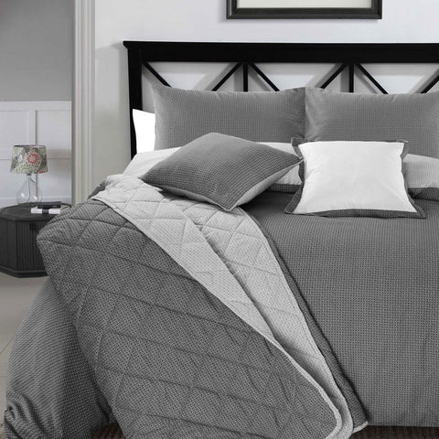 Christian Grey Geometric Quilted Bedspread