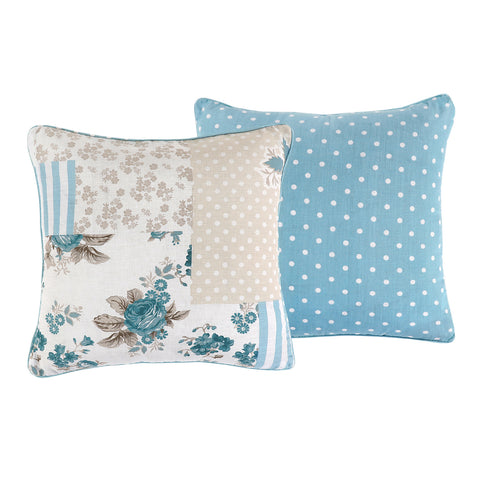Rose Floral Blue Cushion Cover