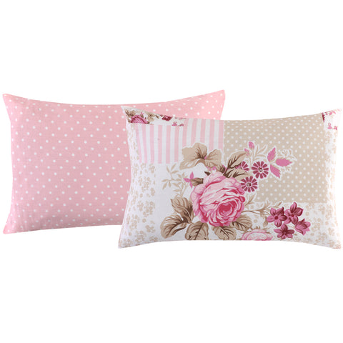 Rose Floral Pink Housewife Pillowcase Pair