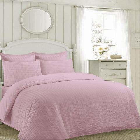 Jasmine Rose TC142 Non Iron Seersucker Duvet Cover Set